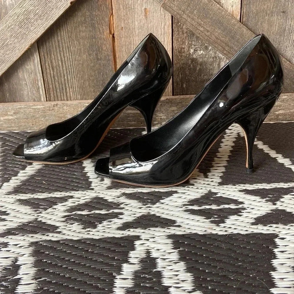 Miu Miu | Peep Toe Patent Heels - Picture 3 of 10